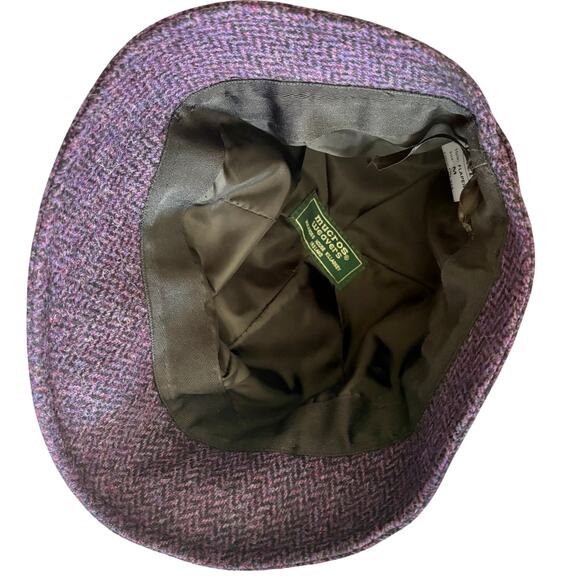 Mucros Ireland Purple Herringbone Wool Tweed Flapper Cloche Hat Retro Coquette main image 5